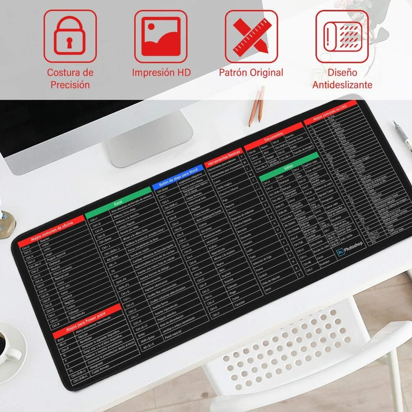Mousepad con atajos de Excel